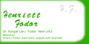 henriett fodor business card